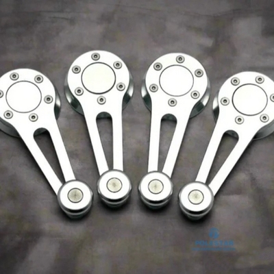 6061 T6 Machined Custom CNC Parts Aluminium Rotating Support Rod Bright Silver Anodizing